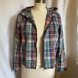 Ralph M madras plaid cotton hooded jacket.